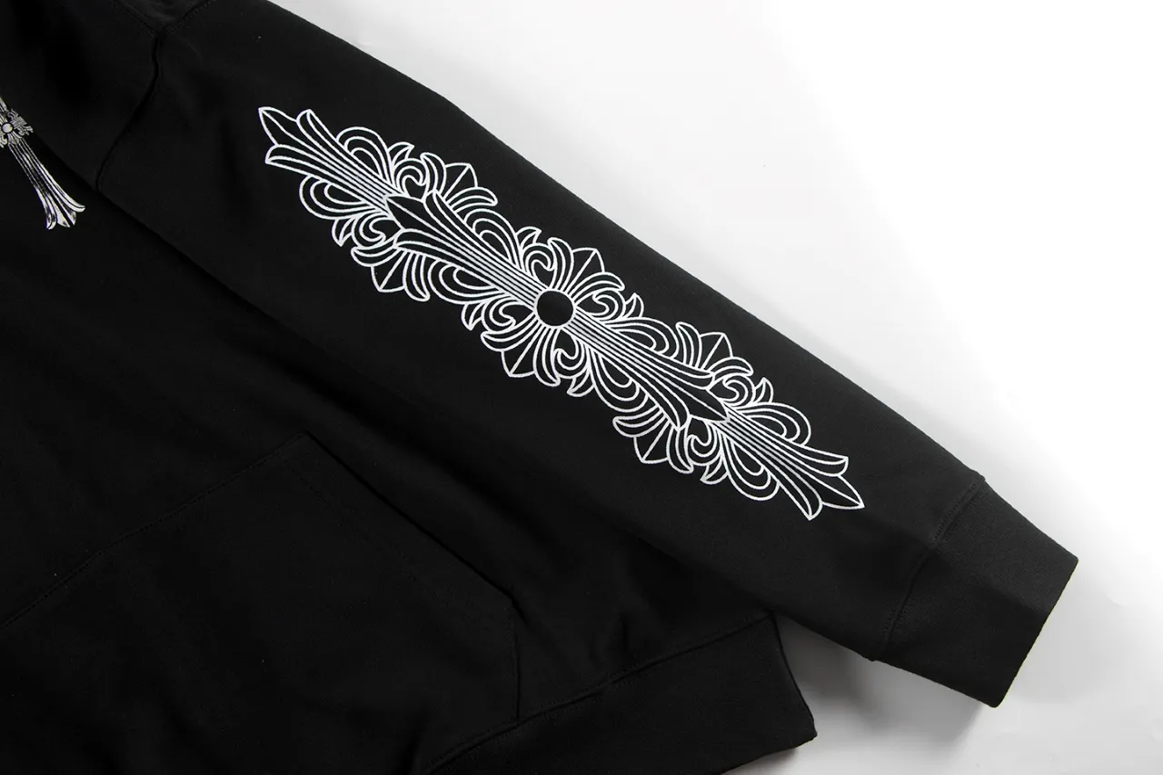 P270 Chrome Hearts Chrome Hearts Logo Hooded Sweatshirt Size: S M L XL Color: Black